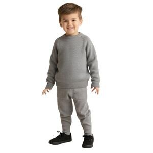 NWT QUINCE Boy’s Gray Washable Cashmere Sweater and Jogger Set 3T